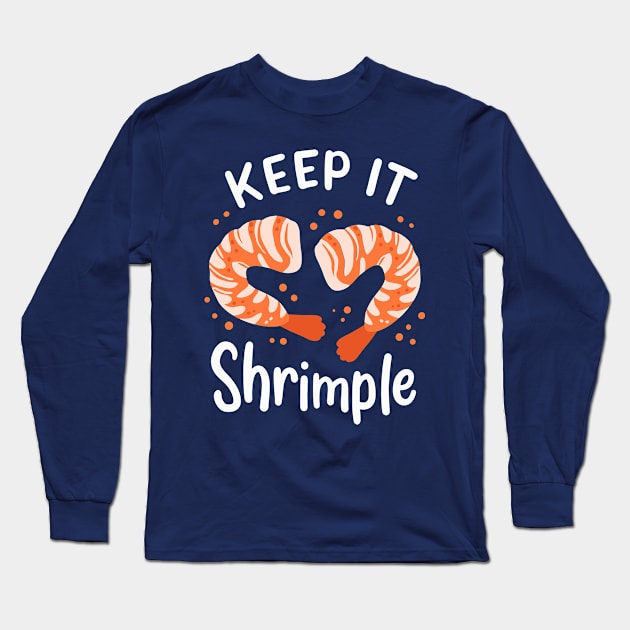 Seafood Shrimp Long Sleeve T-Shirt by Tenh